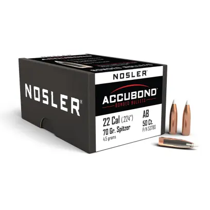 Střela Nosler AccuBond .22 cal, dia .224, 70grs (4,5g). SKU: 53780
