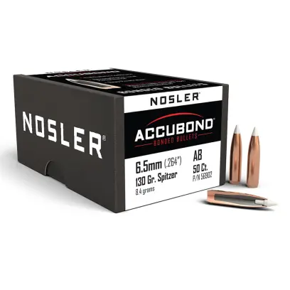 Střely Nosler AccuBond 6,5mm, dia .264, 130grs Střela Nosler AccuBond 6,5mm, dia .264, 130grs (8,4g). SKU: 56902