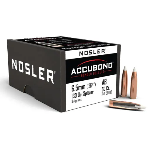 Střely Nosler AccuBond 6,5mm, dia .264, 130grs Střela Nosler AccuBond 6,5mm, dia .264, 130grs (8,4g). SKU: 56902