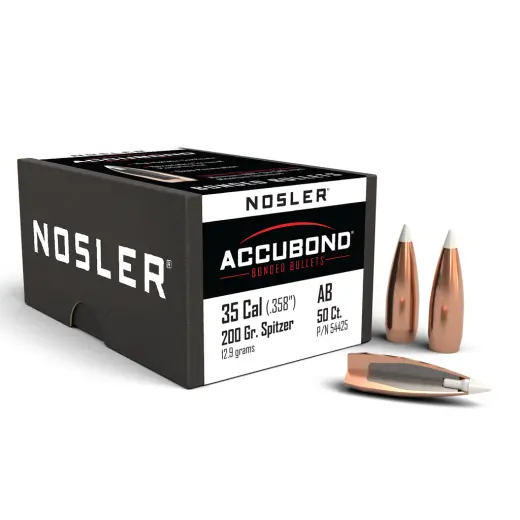 Střely Nosler AccuBond .35 cal, dia .358, 200grs Střela Nosler AccuBond .35 cal, dia .358, 200grs (13g). SKU: 54425