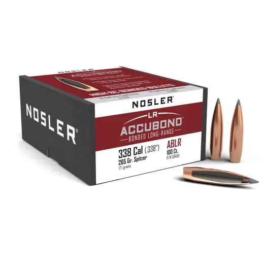 Střela Nosler AccuBond Long Range (AB-LR) .338 cal, dia .338, 265grs (17,2). SKU: 58454