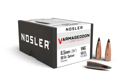 Střela Nosler Varmageddon FB Tipped 6,5mm, dia .264, 90grs (5,8g). Skladem pouze 80ks